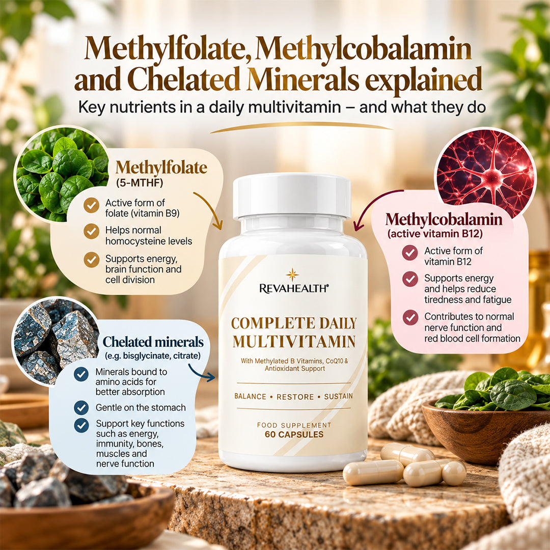 Methylfolate, methylcobalamin and chelated minerals explained