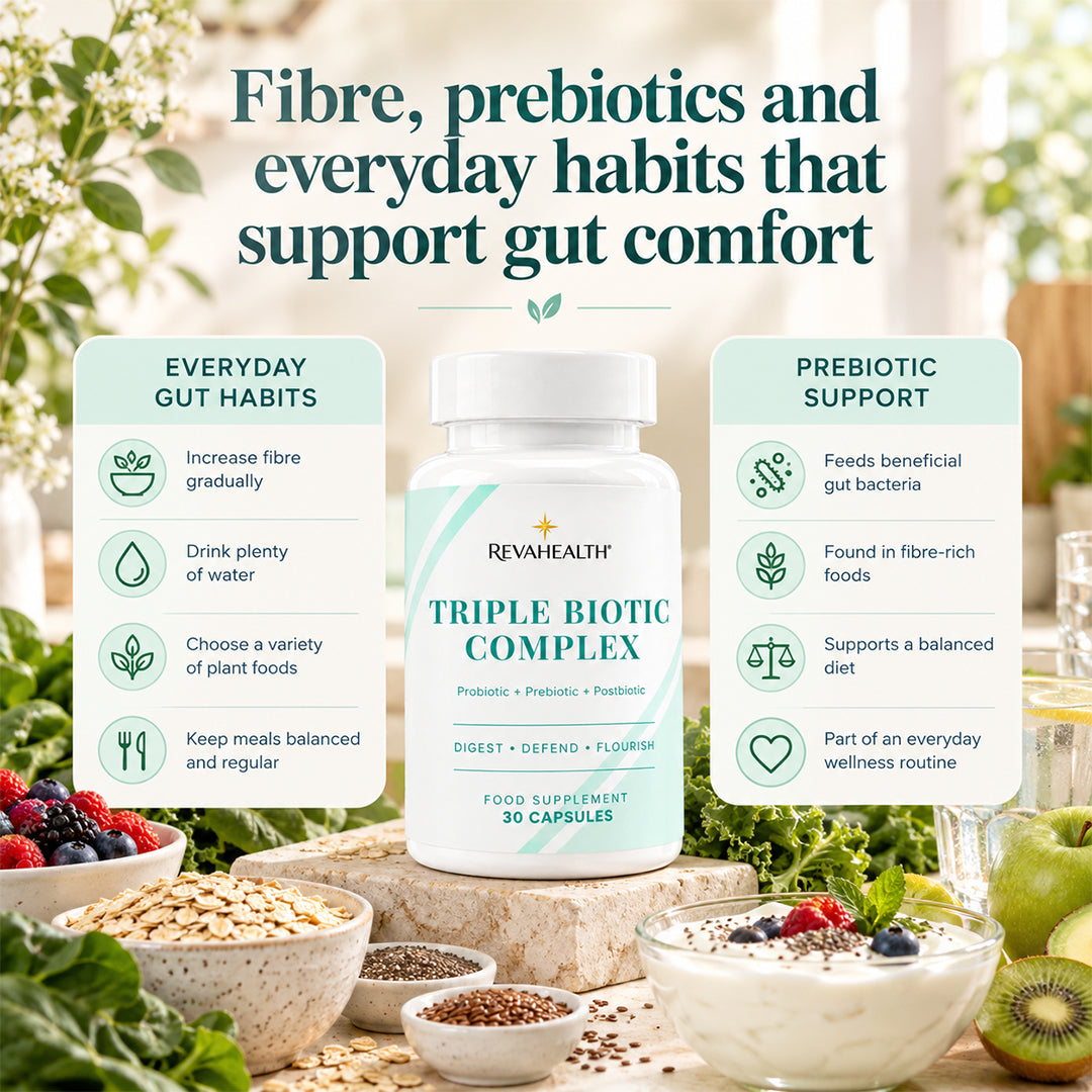 Fibre, prebiotics and everyday habits that support gut comfort