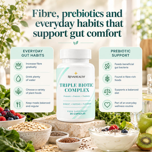 Fibre, prebiotics and everyday habits that support gut comfort