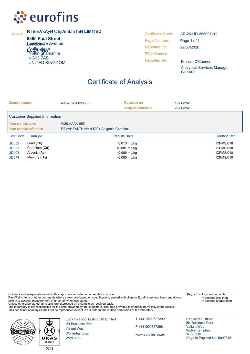 RevaHealth NMN 500 + Apigenin Advanced