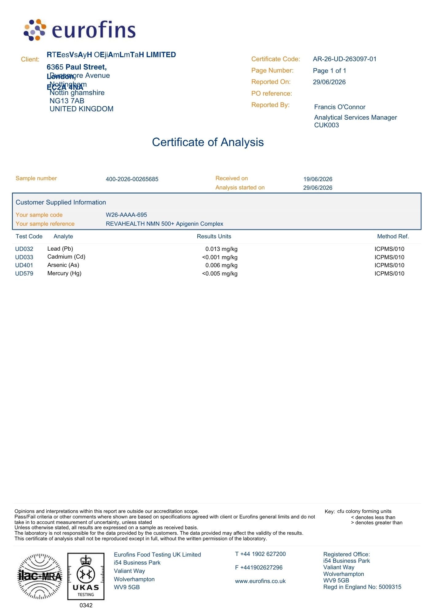 RevaHealth NMN 500 + Apigenin Advanced