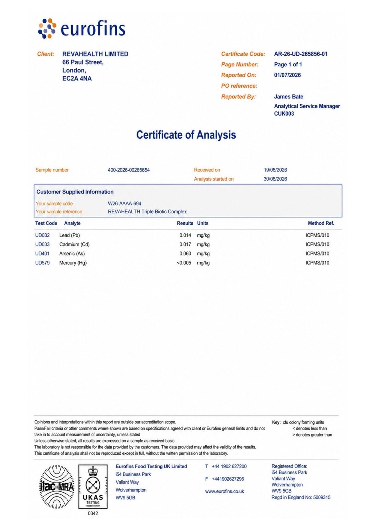 RevaHealth Triple Biotic Complex