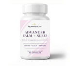 RevaHealth Advanced Calm + Sleep supplement bottle, product photograph 1
