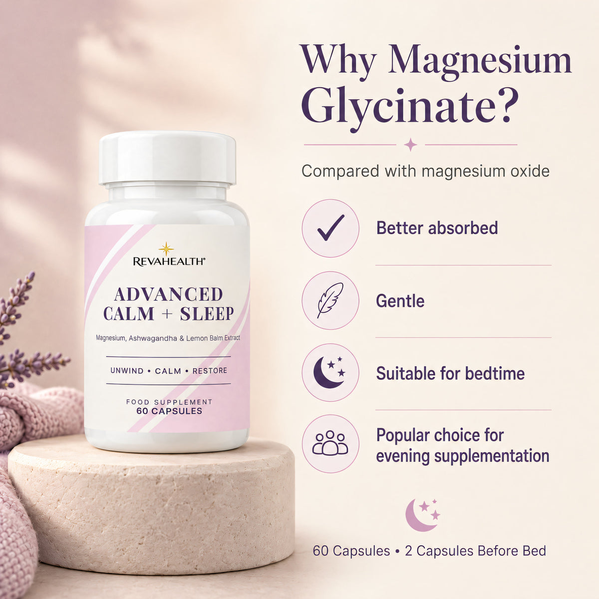 RevaHealth Advanced Calm + Sleep product detail graphic 1