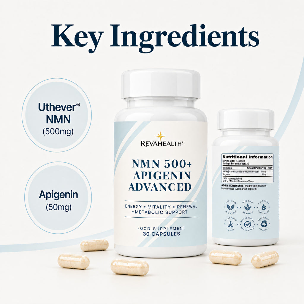 RevaHealth NMN 500 + Apigenin Advanced product detail graphic 2